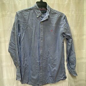 Ralph Lauren Blue and White Checkered Shirt